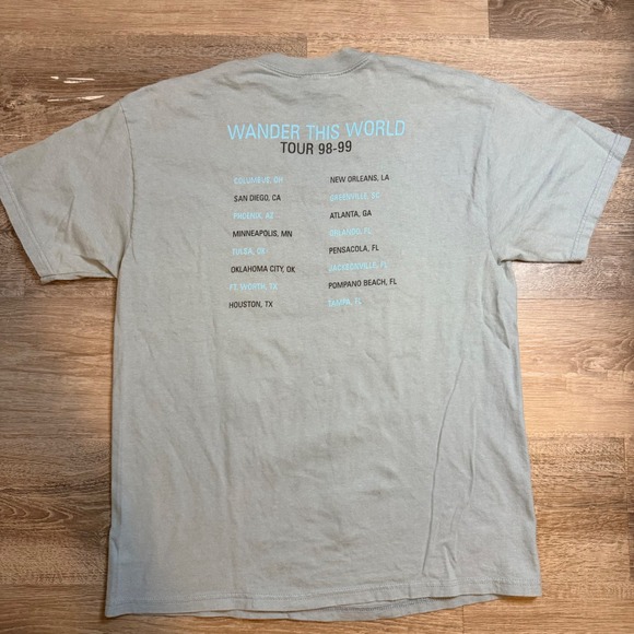 Vintage Jonny Lang Wander This World Tour 98-99 T-Shirt Mens Large Hanes Beefy-T - Picture 2 of 6